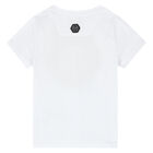 Boys White Logo T-Shirt, 1, hi-res