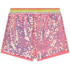Girls Pink Sequins Shorts, 1, hi-res