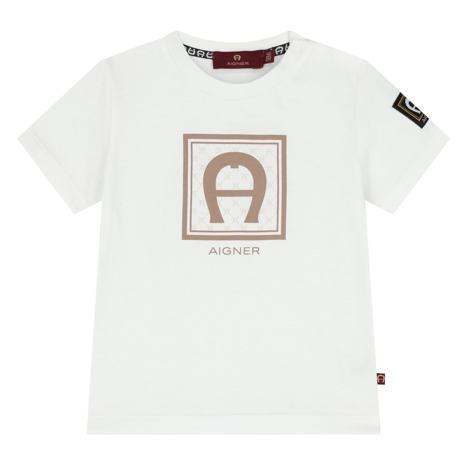 Younger Boys White Logo T-Shirt, 2, hi-res
