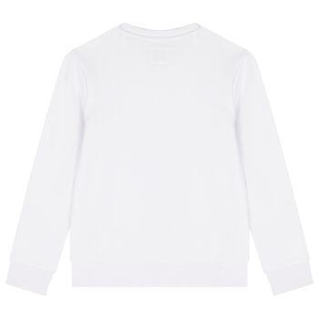 Boys White Teddy Bear Logo Sweatshirt