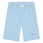 Baby Boys White & Blue Boats At Sea Shorts Set, 1, hi-res