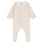 Beige Embroidered Teddy Bear Babygrow, 2, hi-res