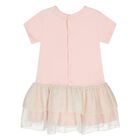 Younger Girls Pink Necklace Logo Dress, 2, hi-res