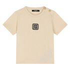 Younger Beige Logo T-Shirt, 1, hi-res