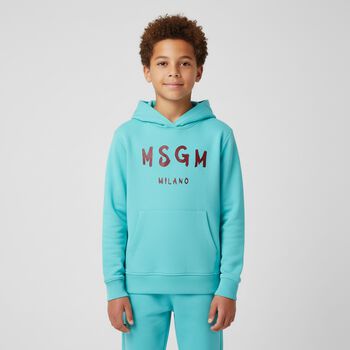 Turquoise Logo Hooded Top