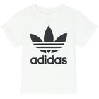 Boys White Trefoil Logo T-Shirt, 2, hi-res
