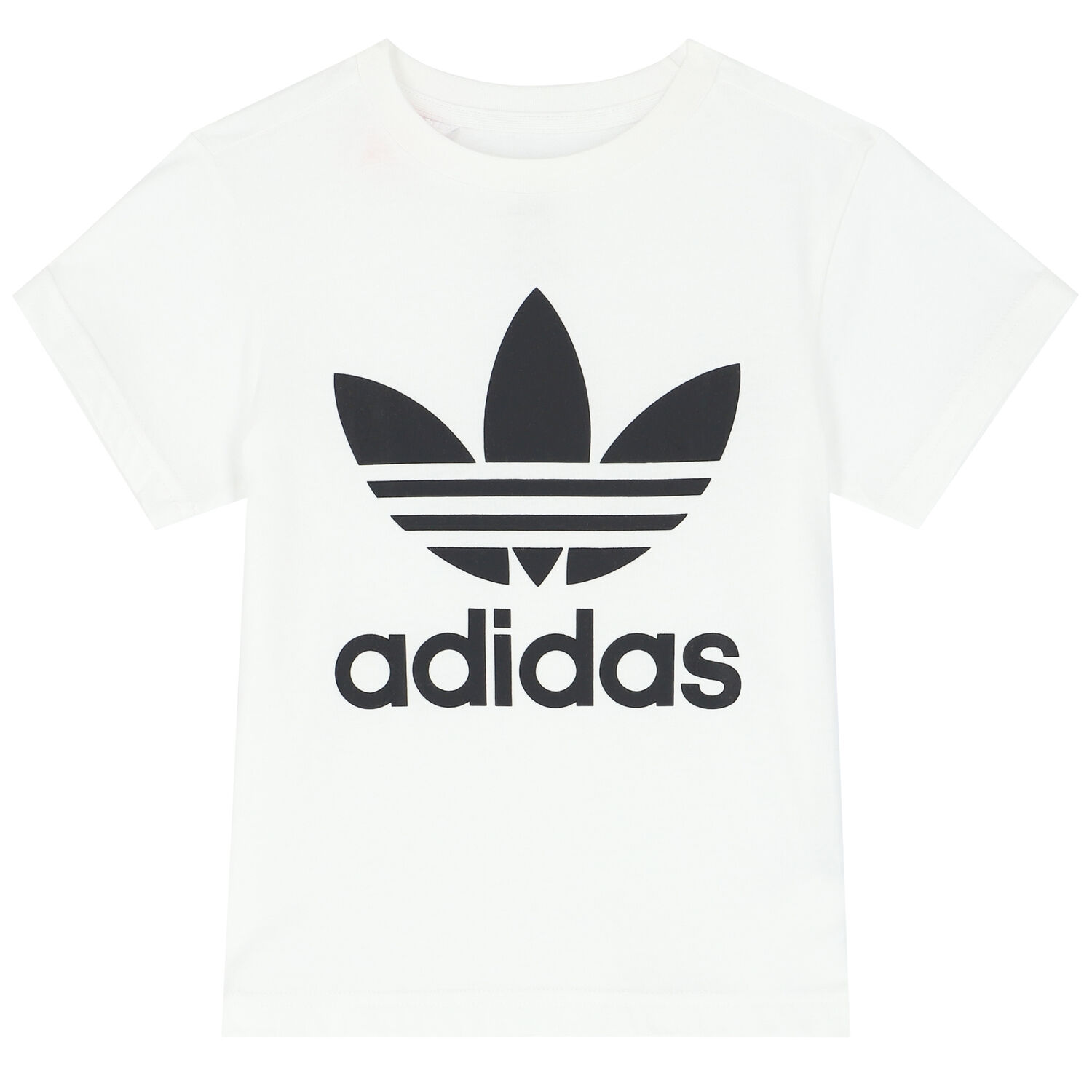 Boys White Trefoil Logo T-Shirt, 2, hi-res image number null