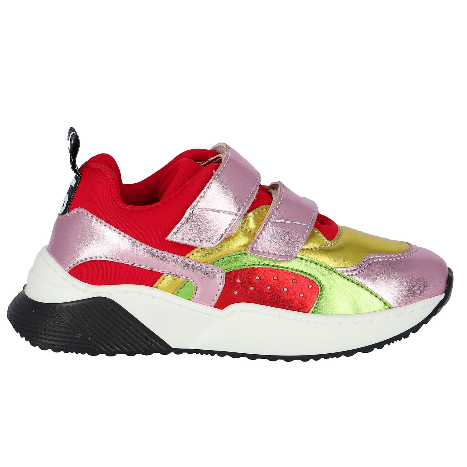 Girls Pink, Gold, Green & Red Trainers, 1, hi-res image number null