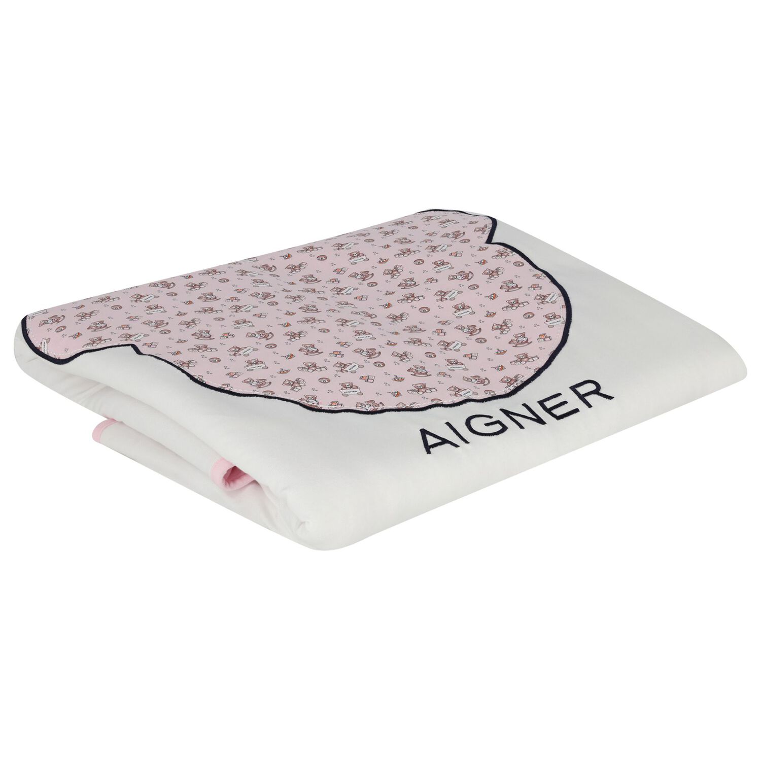 Baby Girls White & Pink Teddy Bear Blanket, 3, hi-res