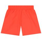 Boys Neon Orange Logo Swim Shorts, 1, hi-res