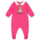 Baby Girls Pink Teddy Bear Logo Babygrow, 4, hi-res