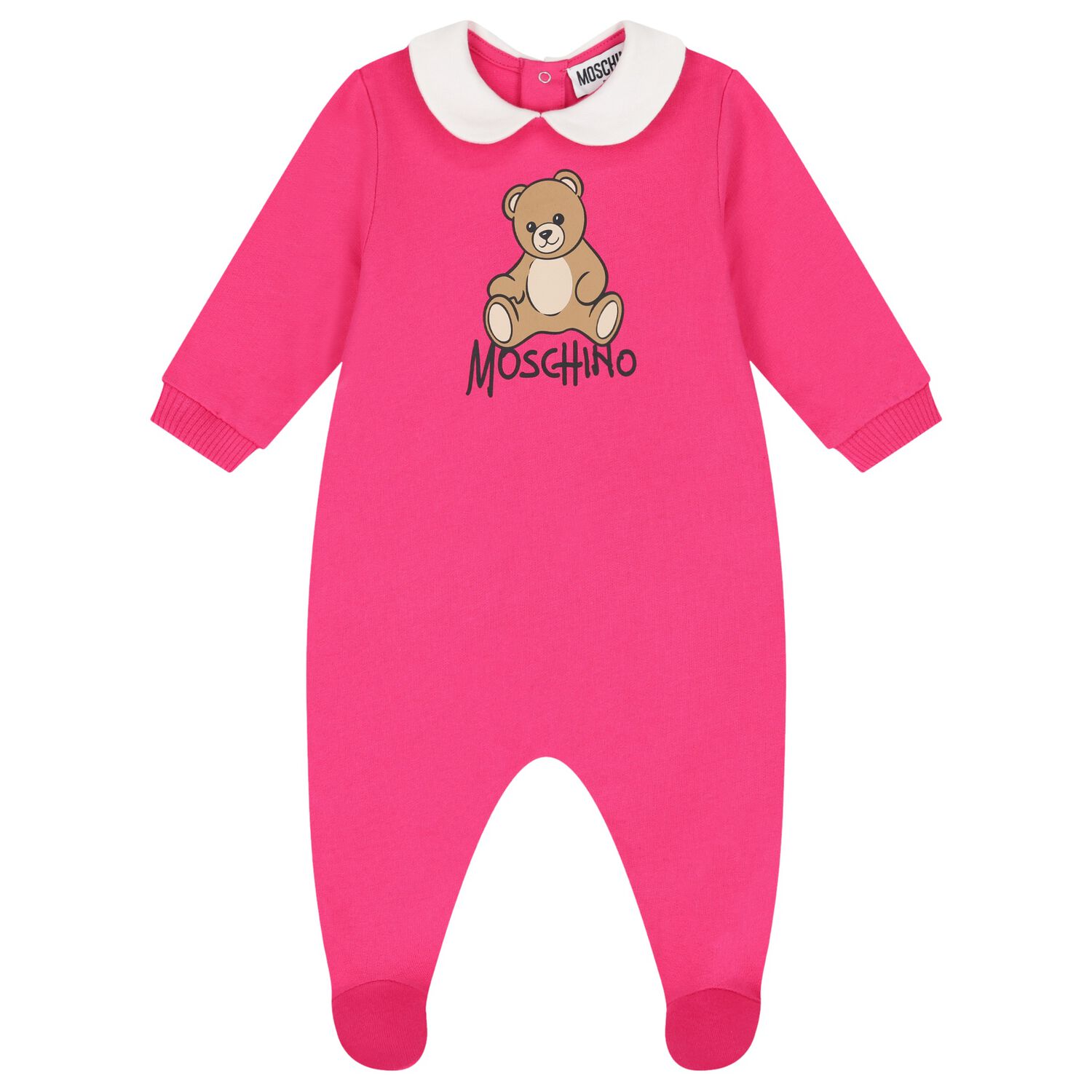 Baby Girls Pink Teddy Bear Logo Babygrow, 4, hi-res