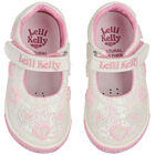 Girls Ivory Iridescent Logo Sequin Shoes, 1, hi-res