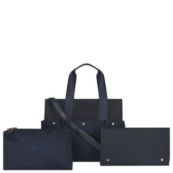 Navy Blue Canvas Baby Changing Bag
