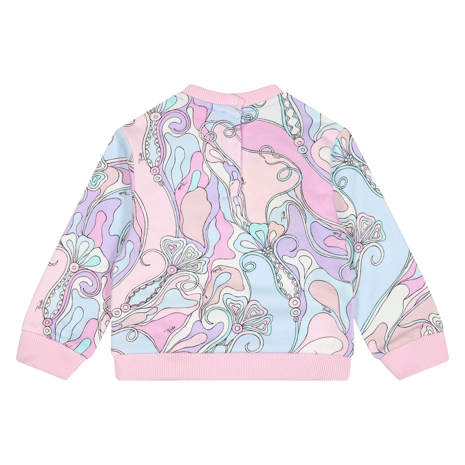 Younger Girls Pink & Blue Orchidee Sweatshirt, 1, hi-res