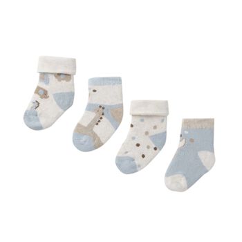Baby Boys Blue & Ivory Socks ( 4-Pack )