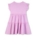 Girls Pink Heart Tiered Dress, 1, hi-res