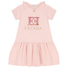 Girls Pink Logo Dress, 1, hi-res