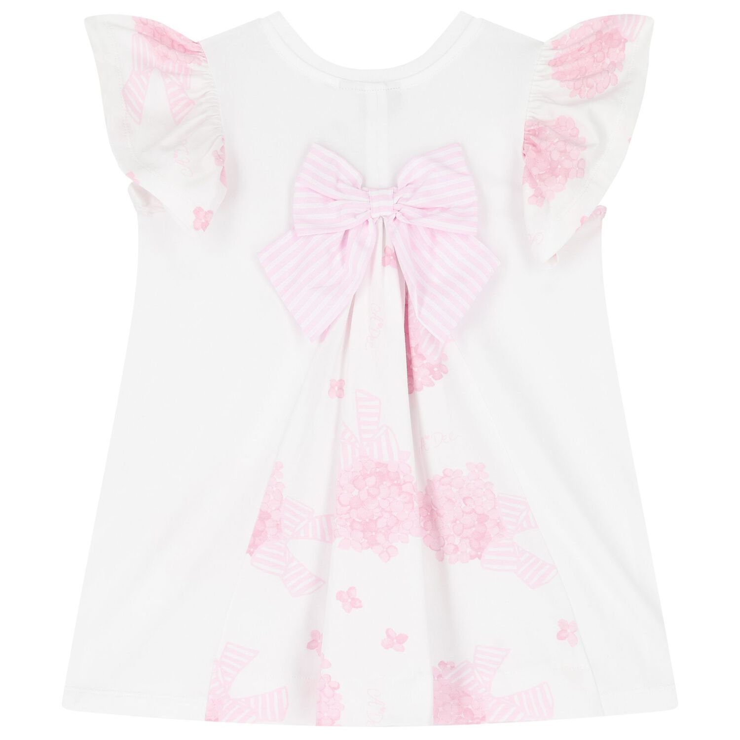 Girls White & Pink Floral Bag Print Leggings Set, 1, hi-res image number null