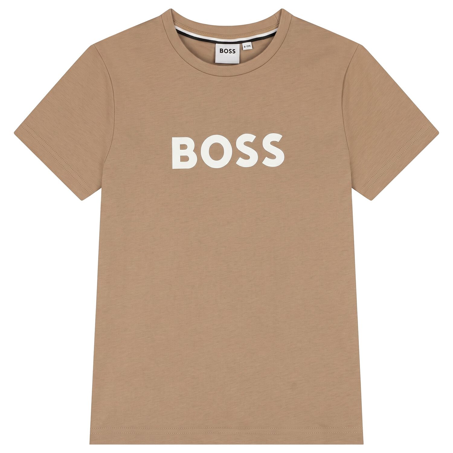 Boys Mini Me Beige Logo T-Shirt, 1, hi-res