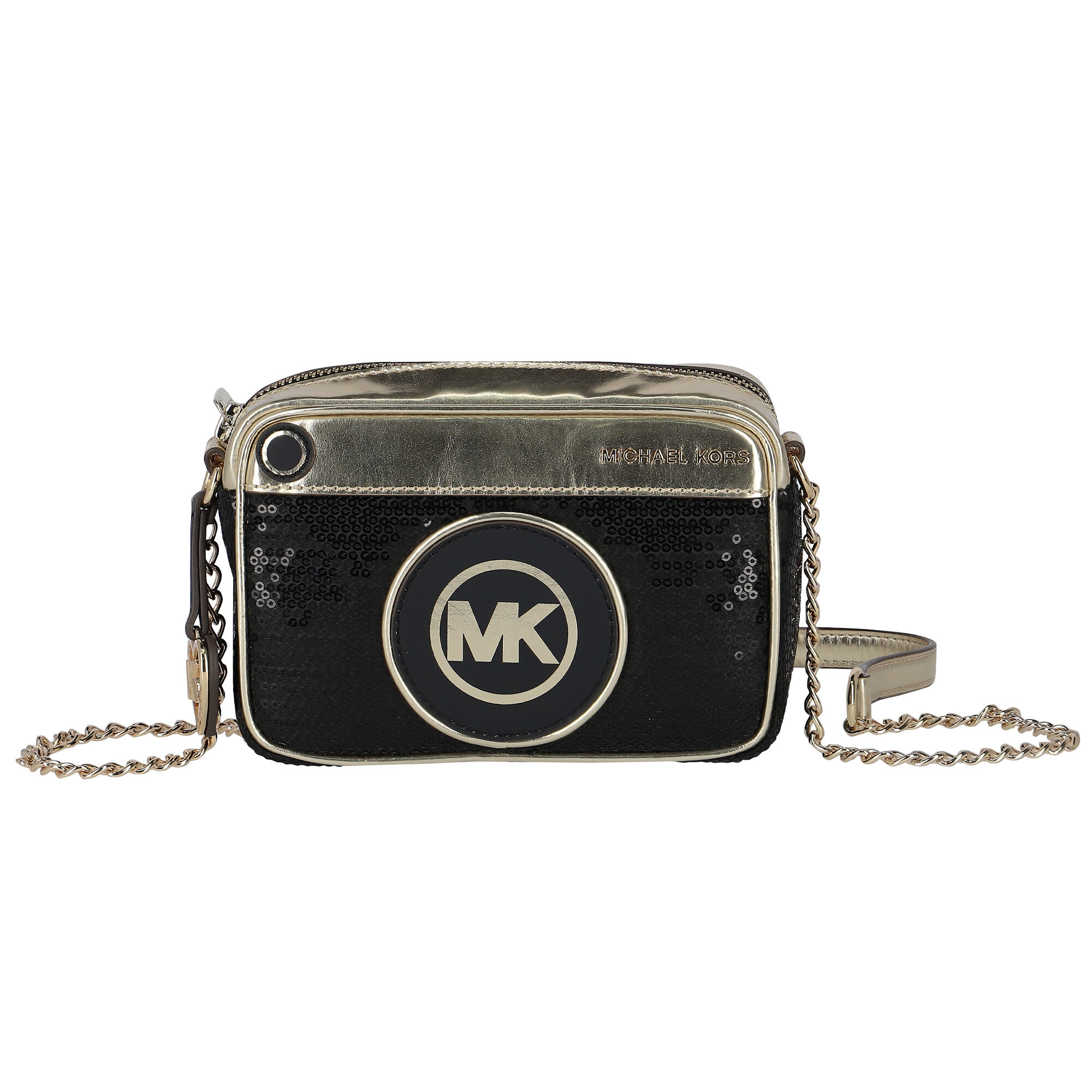 Michael kors black and gold shoulder bag online