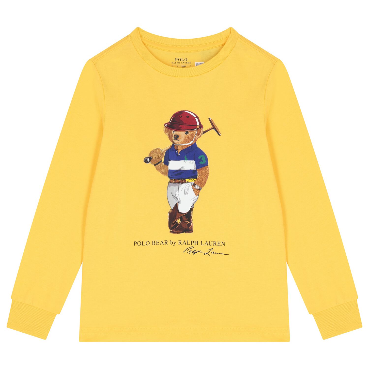 Boys Yellow Polo Bear T-Shirt, 1, hi-res