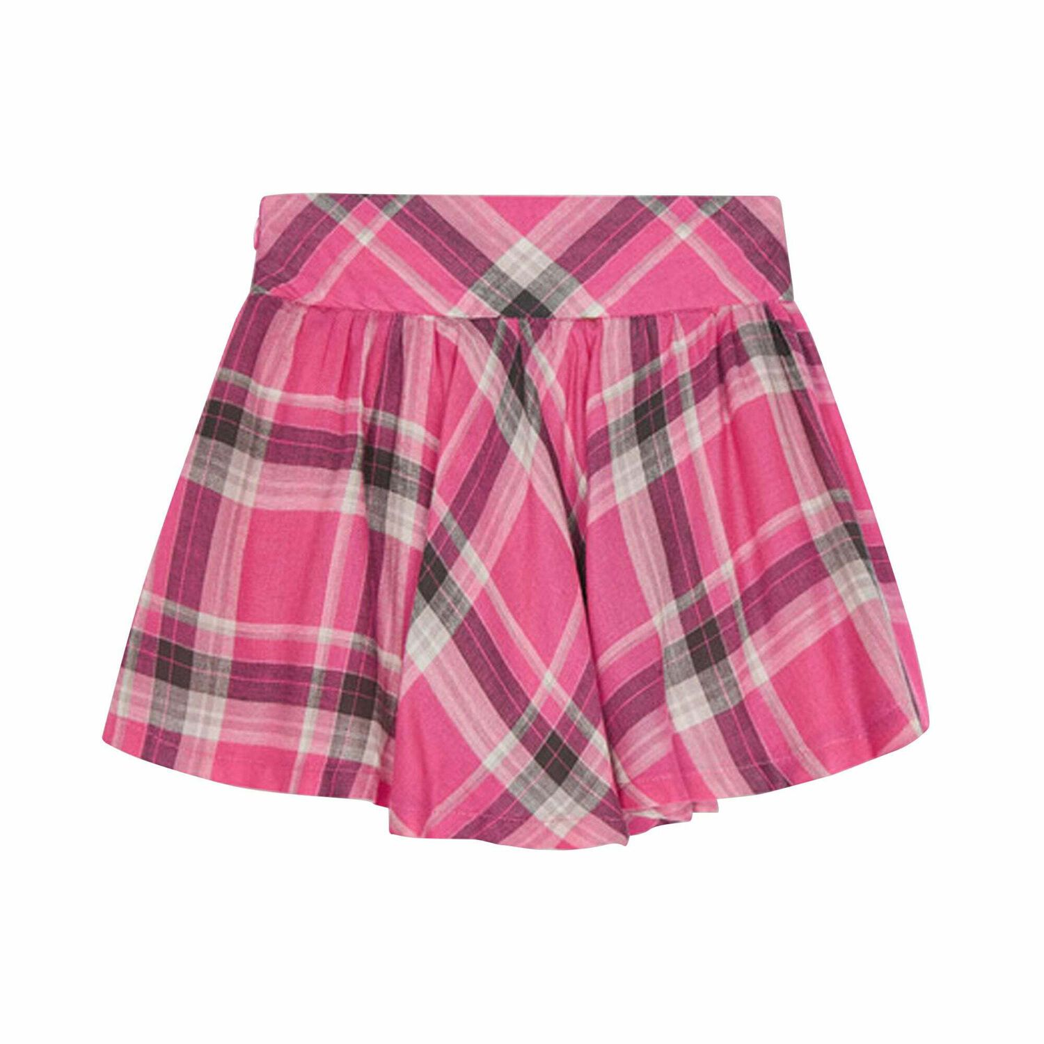 Girls Pink & Grey Check Skirt, 1, hi-res image number null