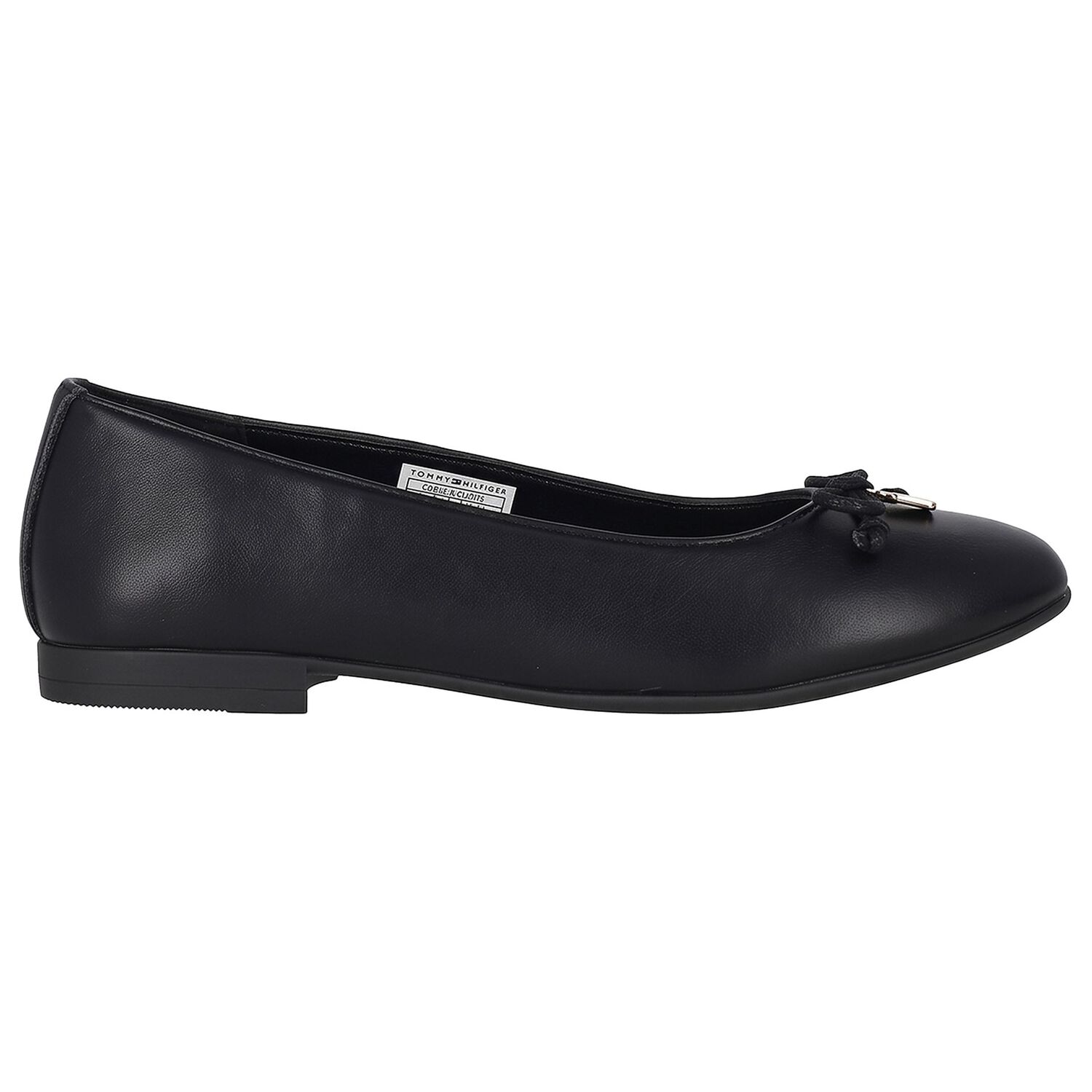 Girls Black Bow Ballerina Shoes, 1, hi-res
