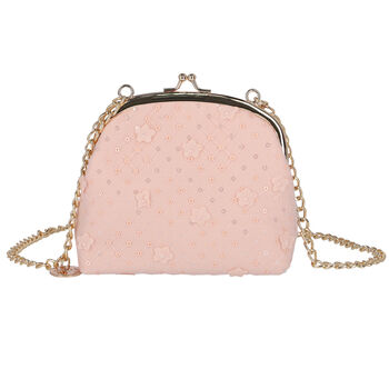 Girls Pink Embellished Sequin Bag