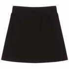 Girls Black Logo Skirt, 1, hi-res