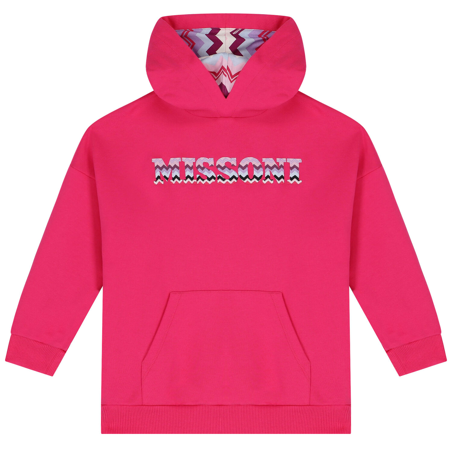 Girls Pink Logo Hooded Top, 1, hi-res