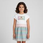 Girls White, Pink & Green Logo Dress Set, 1, hi-res