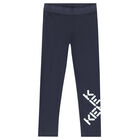 Girls Grey Logo Leggings, 1, hi-res