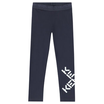 Girls Grey Logo Leggings