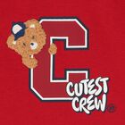 Baby Boys Red Teddy Bear Long Sleeve Top, 2, hi-res