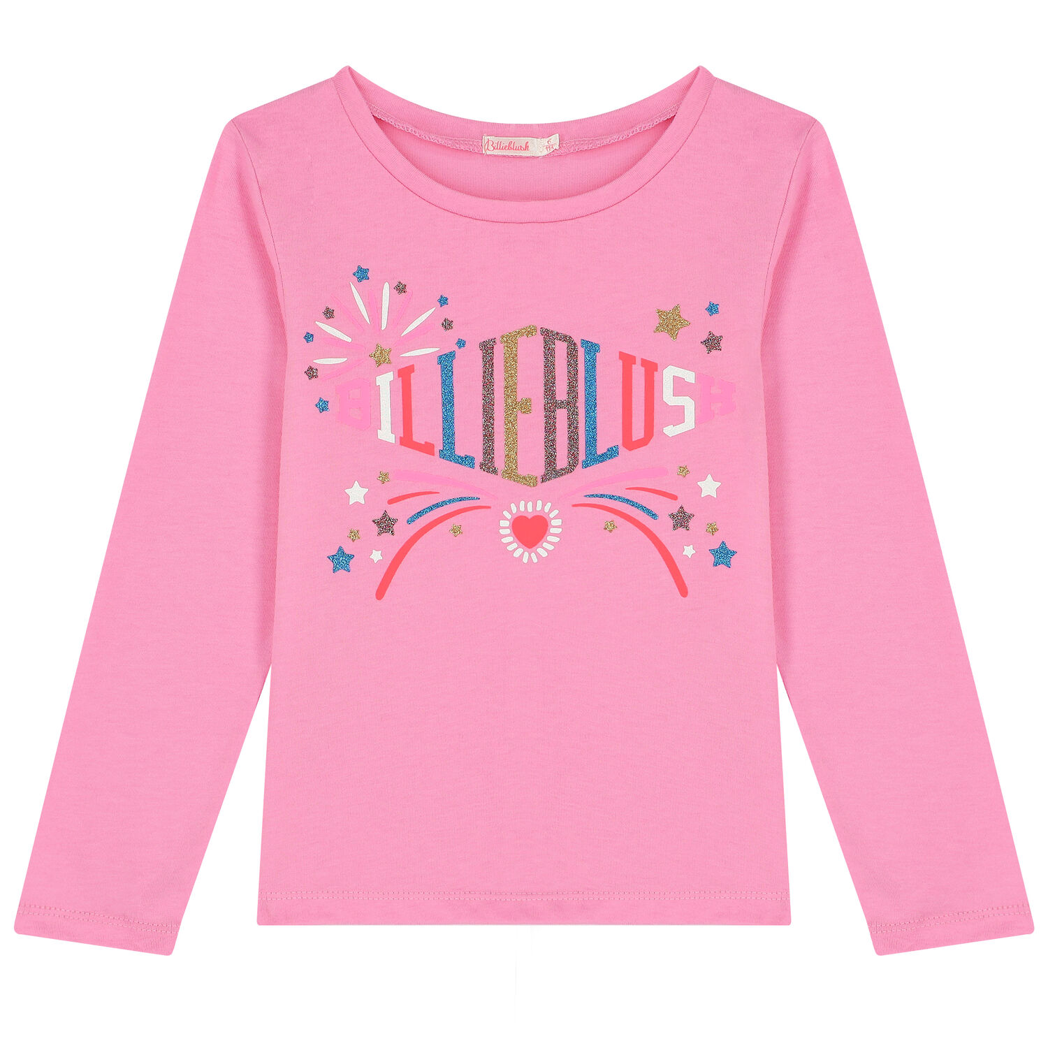 Girls Pink Logo Long Sleeve Top, 1, hi-res image number null