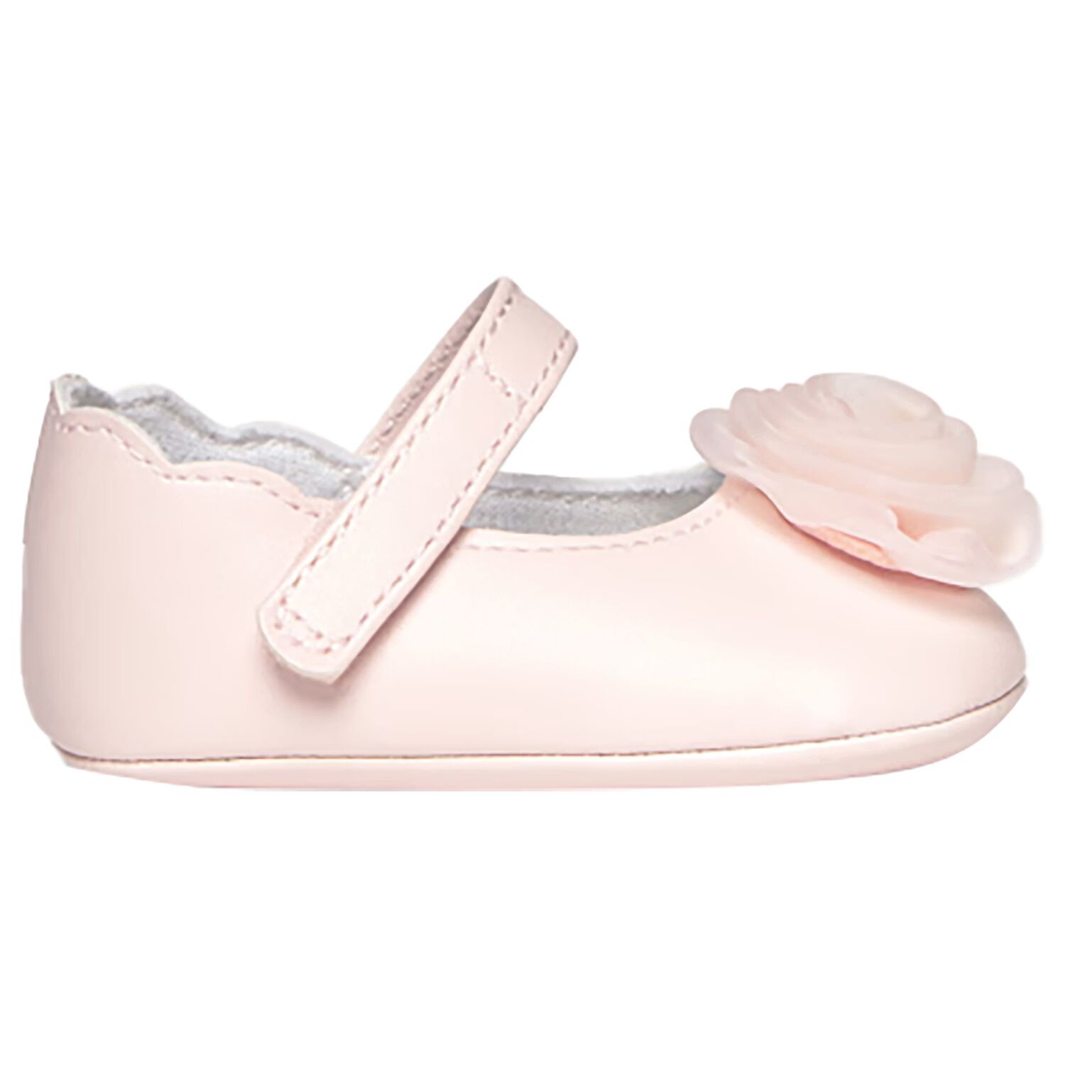 Baby Girls Pink Flower Pre Walker Shoes, 3, hi-res image number null