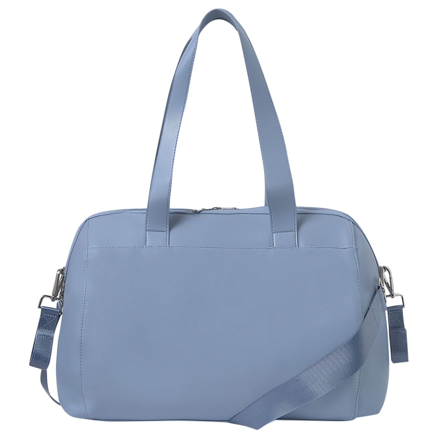 Blue Faux Leather Changing Bag, 3, hi-res