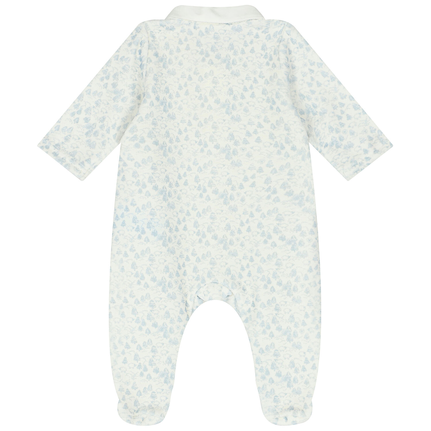 Baby Boys Ivory & Blue Tree & Sheep Babygrow, 1, hi-res