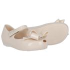 Girls Beige Bow Jelly Shoes, 1, hi-res
