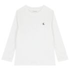 Boys White & Black Logo Long Sleeve Top ( 2 Pack ), 1, hi-res