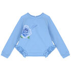 Girls Blue Rose Dress Set, 1, hi-res
