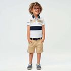 Boys White Embroidered Polo Shirt, 1, hi-res