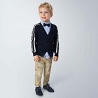 Boys Beige Cargo Trousers, 2, hi-res