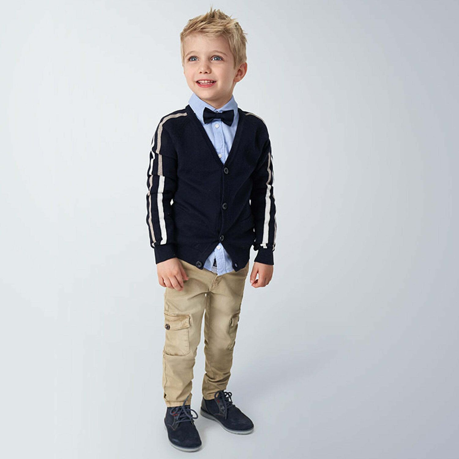 Boys Beige Cargo Trousers, 2, hi-res image number null