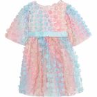 Girls Rainbow Floral Dress, 1, hi-res