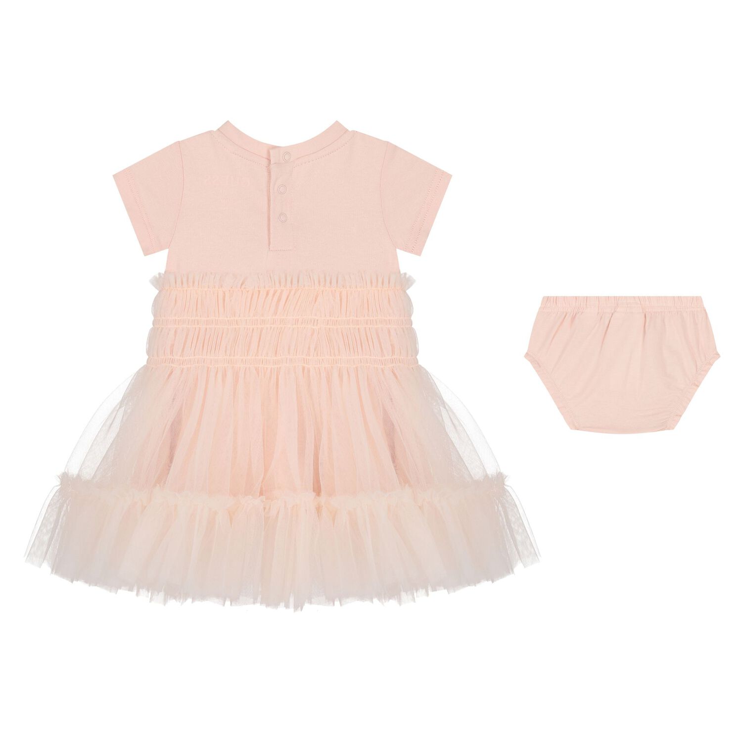 Baby Girls Pink Logo Tulle Dress Set, 2, hi-res