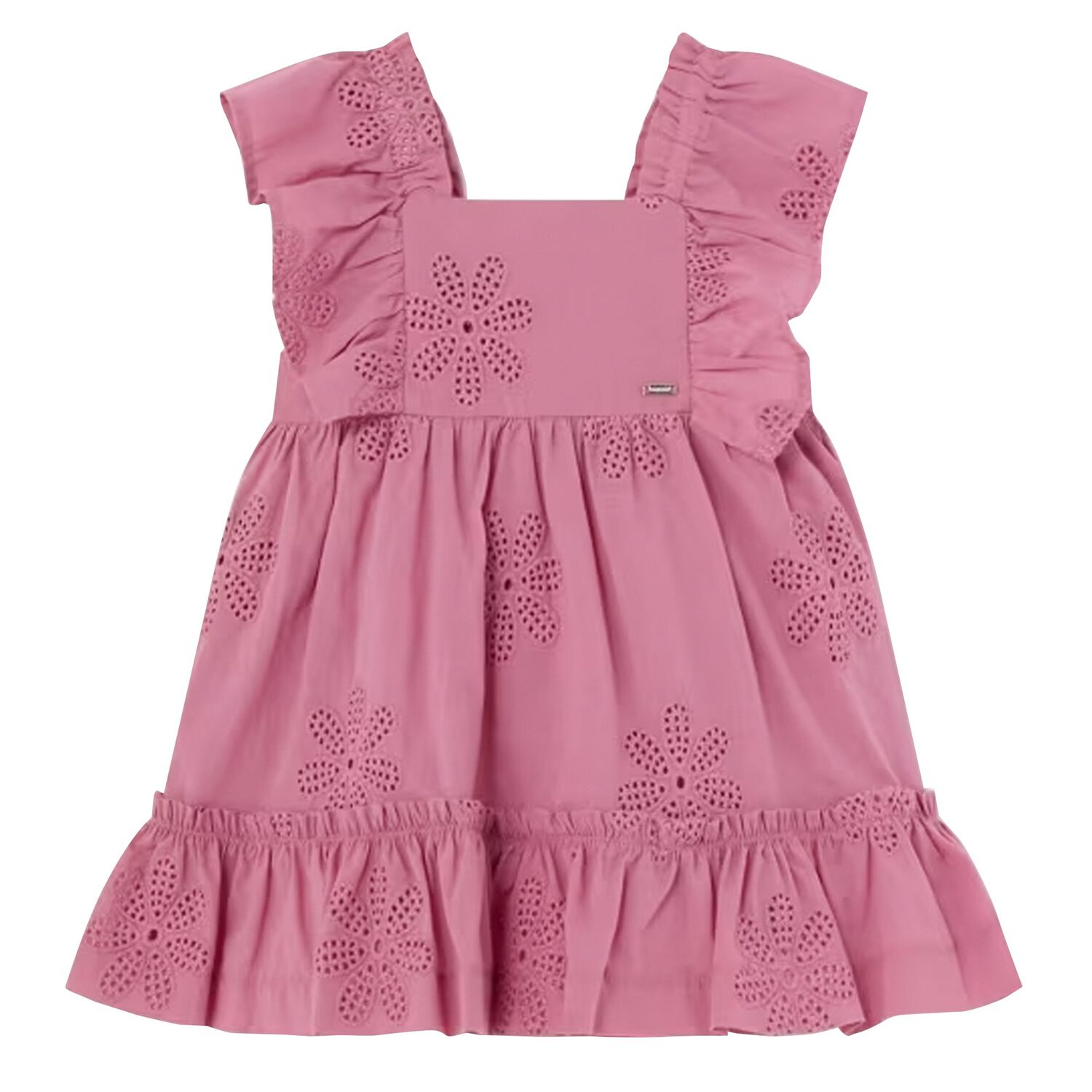 Younger Girls Pink Embroidered Dress, 1, hi-res image number null