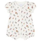 Baby Girls Ivory Teddy Bear Romper, 1, hi-res