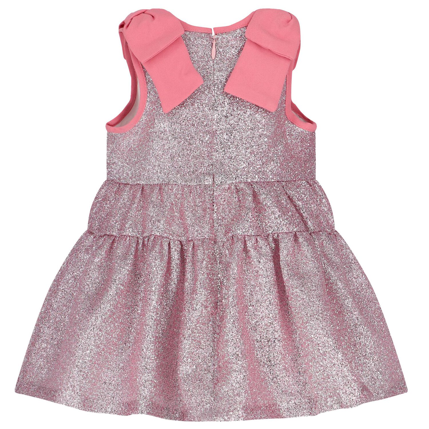 Baby Girls Pink Glitter Bow Dress, 1, hi-res image number null